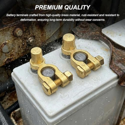 2 PCS SAE to JIS Car Battery Terminals Connector, Positive & Negative Quick-Release Top Post Battery Clamps, SAE to Pencil Post Battery Cable Terminal Adapters for Car Boat