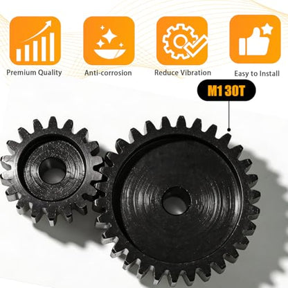 M1 Gear 30T 5mm Bore 3-Pack – High-Precision Hardened Steel Motor Pinion Gear for 1/8 1/10 RC Crawler, Monster Truck, Short Course Truck & Boat (Compatible with Traxxas Axial, FMS, HSP Redcat Losi) - style: M1 3Pcs 30T