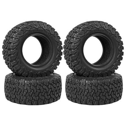 LRFHL 1.9 Crawler Tire for 1/12 MJX HYPER GO H12Y H12P MN128 1/10 Axial D90 | Black, 4PCS, 90mm * 37.5mm RC Rock Terrain Tyre with Foam Insert, Soft Rubber High Grip Sticky Tires - color: Black