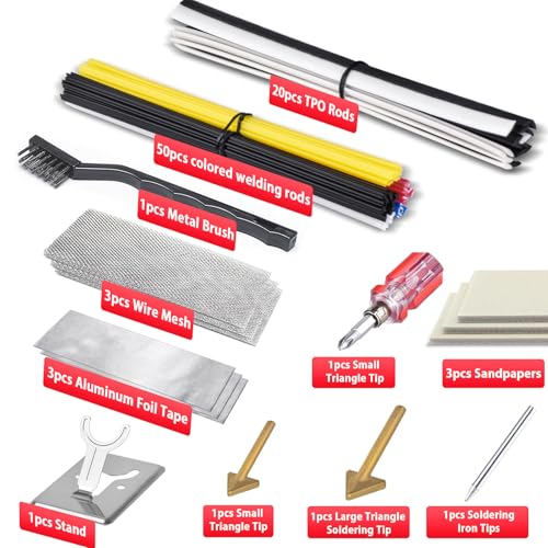 150W Plastic Welder Kit, 3-Speed Temperature Control Plastic Welding Kit, Professional Plastic Weld Tool With 70pcs Welding Rods,3Tips,Portable Plastic Repair Kit For Car Bumper,Kayak Repairs (Red) | Plastic Weld With 3 Tips, 70pcs Rods, Portable Bumper R