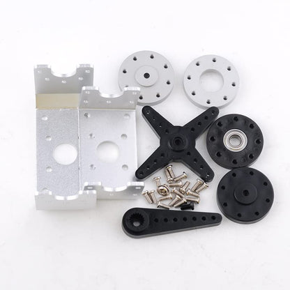 RDS5180 80kg Digital Metal Robotic Servo Motor High Torque Double-Shaft Robot Servo Arm Waterproof IP66 with U Metal Brackets for RC Car DIY Robot (270°) - size: 80KG 270°