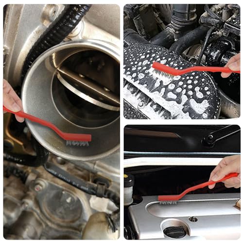 9pcs Detailing Brush Set,Interior Cleaning Brush,Steel Wire & Tire Brush Automotive Cleaning Brush Kit,for Cleaning Engine, Body Exterior Surface, Carpet, Truck, SUV, RV, Motorcycle