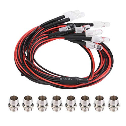 5mm Headlights and Taillights , 8Pcs RC LED Light Kit Accessories , LED Lights RC Model Drift Car Accessory , RC LED Light Kit Accessories RC Light 5mm Headlights and Taillights RC Car LED Light RC A