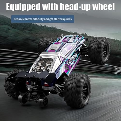 Fast RC Cars for Adults, 1:16 31mph RC Cars, 4WD All Terrain Off-Road, 2.4GHz RC Monster Truck Remote Control, Rechargeable Battery, Gifts for Adults, Blue(3 Batteries) - color: 16101,3 Batteries（blue）