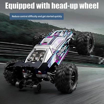 Fast RC Cars for Adults, 1:16 31mph RC Cars, 4WD All Terrain Off-Road, 2.4GHz RC Monster Truck Remote Control, Rechargeable Battery, Gifts for Adults, Blue(3 Batteries) - color: 16101,3 Batteries（blue）