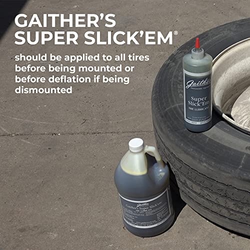 Gaither Super Slick'Em Tire Lubricant - Lube for Changing Tires, Great for Mounting, Dismounting, and Bead Breaking, Case of 4-1 Gallon Bottles | Lube for Changing Tires, Great for Mounting, Dismounting, and Bead Breaking