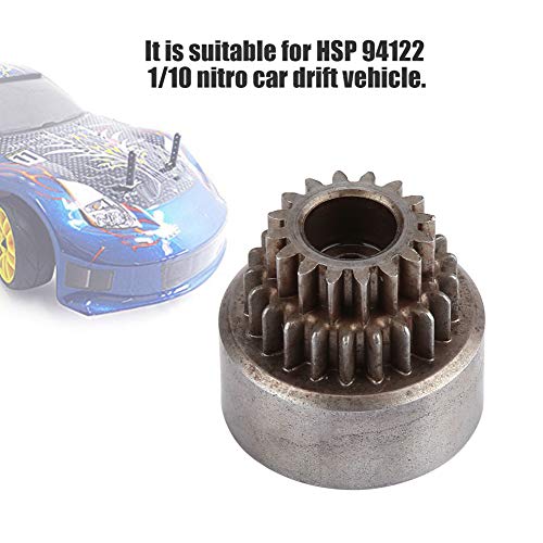 02023 Metal Clutch Bell, Double Gears CNC Machined RC Clutch Bell RC Model Upgrade Part for 94122 1/10 Car Drift Vehicle Accessory