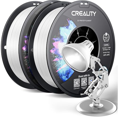 Official Creality PETG 3D Printer Filament 1.75mm 2KG (4.4lbs), White+White | High Precision Strong Toughness, Odorless Better Flow Moistureproof 3D Printing Ender Filament - color: Petg-2kg White+white, size: 1.75 mm