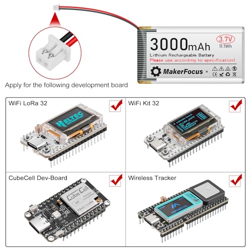 3.7V 3000mAh Lithium Polymer Rechargeable Battery for ESP32 4pcs | 1S LiPo Battery, JST 1.25 Plug, Built-in Protection Board for Meshtastic Devices, ESP32 Development Board, Electronic Devices - size: 4
