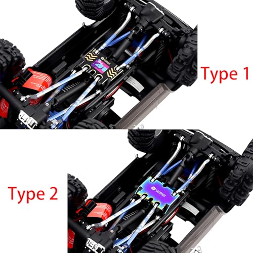 Brass High Precision CNC Machined Skid Plate with Colorful Stainless Steel Chassis Armor for 1/18 TRX4M Defender Bronco F-150 High Trail Crawler Truck Upgrade,Black Coating