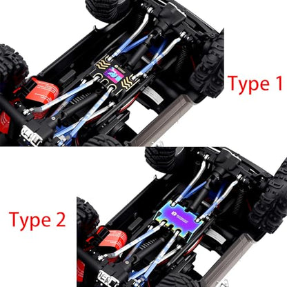 Brass High Precision CNC Machined Skid Plate with Colorful Stainless Steel Chassis Armor for 1/18 TRX4M Defender Bronco F-150 High Trail Crawler Truck Upgrade,Black Coating