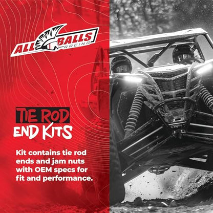 All Balls Racing Tie Rod End Kit for Polaris Sportsman 550 EPS 2009-2020 | OEM replacement, fits Sportsman Touring 570 SP, 570 engines, for atv, 2 Tie Rod Ends Includes, 51-1050