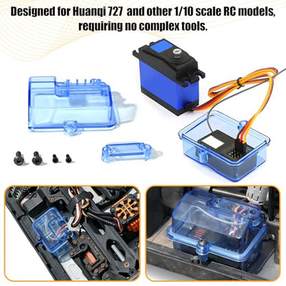 2PCS Receiver Waterproof Sealed Boxs, ESC Dustproof Transparent Protective Case for Huanqi727 Traxxas TRX4 1/10 RC ESC Box with Easy Mounting, Lightweight Design for RC Model Receiver