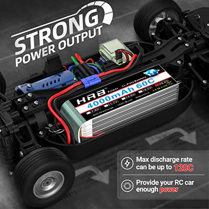 HRB 2PCS 6S Lipo Battery EC5 22.2V 4000mAh 60C Compatible with RC Plane