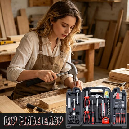 CARTMAN 140-Piece Household Tool Kit, Hand Tools Set with Organized Storage Case for Home DIY Repairs | All-in-one household tools for daily repairs & DIY projects. Portable design with tidy storage space. - style: 140 PC