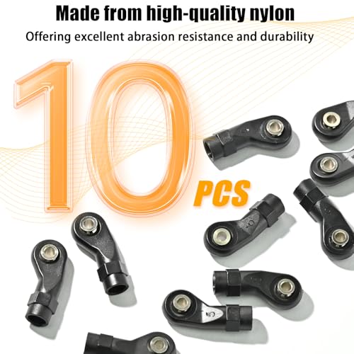 10PCS M4 Nylon Tie Rod End Ball Joint Linkage Ball Head Holder LH/RH Thread Set Compatible with Axial SCX10 Traxxas TRX-4 HSP D90 90046 90047 1/10 RC Truck Buggy Crawler Accessories (L26mm) - style: D