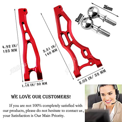 Aluminum Front Suspension Arms Upgrades Part for 1/8 Kraton,Outcast,Notorious,Talion 6S BLX,ARRCat 4pcs Front Lower Upper Swing Arm Set Hops up w/Pivot Balls,Red