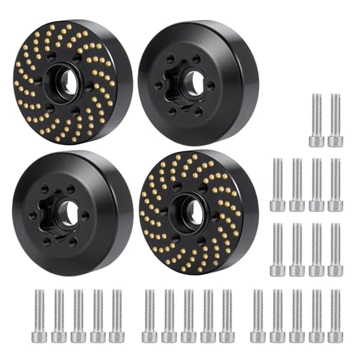 4PCS Brass Wheel Weights 1/10 Brass Wheel Hex Hub Adapter 9mm Extended Wheel Counterweight for 1.9in Beadlock Wheel Rim 1/10 Wraith 90053 90048 RBX10 Hammer Rey 4WD RC Car Upgrades