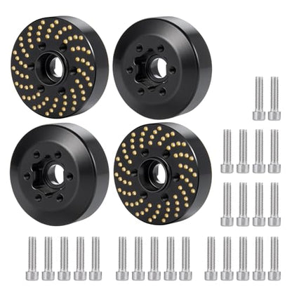4PCS Brass Wheel Weights 1/10 Brass Wheel Hex Hub Adapter 9mm Extended Wheel Counterweight for 1.9in Beadlock Wheel Rim 1/10 Wraith 90053 90048 RBX10 Hammer Rey 4WD RC Car Upgrades