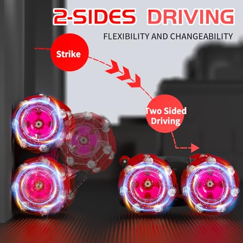 RC Gesture Sensing Stunt Car, 2.4 Ghz 4WD Remote Control Car, Cool Lighting and Music, Double-Sided Rotating Off-Road Vehicle 360° Flipping Car, Present for Boys and Girls Aged 6-12