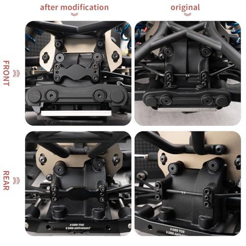 Aluminum Rear Sway Bar Assembly, Anti-Roll Stabilizer Rod and Anti-Sway Bar Mount Set, Black RC Upgrade Parts Compatible with 1/5 LOSI 5IVE-T 2.0 RC Buggy Car