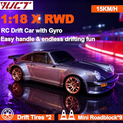 YUCT LDRC 1/18 Scale Posche 911 RC Drift Car RWD Drifting | Proportional Drift Car With ESP Gyro,LED Light, Alloy Car Shell for Adults LD1898 Purple - color: Ld1898-purple
