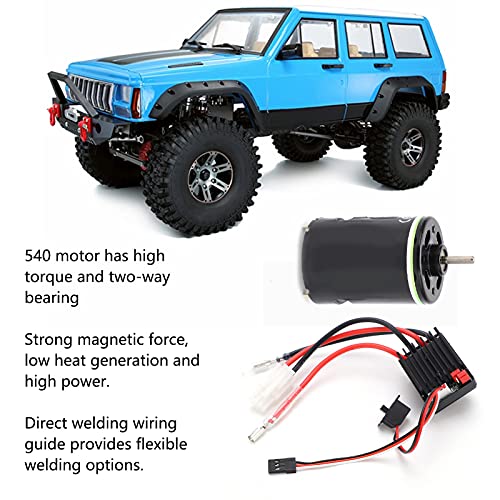 540 Brushed Motor 320A ESC Combo High Torque Durable Low Noise High Power for Axial SCX10 D90 Redcat GEN8 RC Crawler Trucks Drift Cars Iron Plastic Copper 219g (45t) - size: 45t, style: 45t
