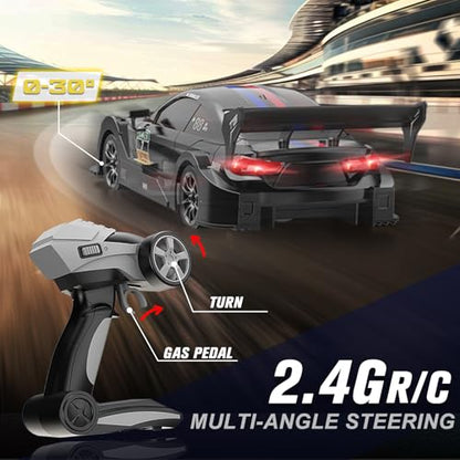 Losbenco RC Drift Car, 1:16 Scale Remote Control Car 2.4GHz 4WD 40KM/H High Speed RC Racing Car with Headlight, Drifting Tires and Racing Tires for Adults Kids