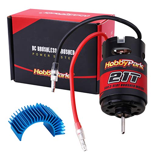 Hobbypark 21T Motor 550 Brushed Motors w/Heatsink for 1/10 RC Crawler Car Traxxas TRX4 TRX6 Axial SCX10 II III Redcat Gen7 Gen8 RC4WD - size: 21T