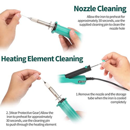 YIHUA 929D VI Temperature Controlled Electric Desoldering Iron with Upgraded Performance Heated Solder Sucker Tool with 3 Nozzles Soldering Iron Pump Function