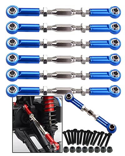 Upgrade Parts Turnbuckles Camber Links for 1/10 Slash 2WD 4X4/Rustler 2WD 4X4/Hoss 2WD 4X4/Stampede 2WD 4X4 RC Truck, Aluminum Adjustable Turnbuckles,Replace 3644 3745 1935,Navy Blue