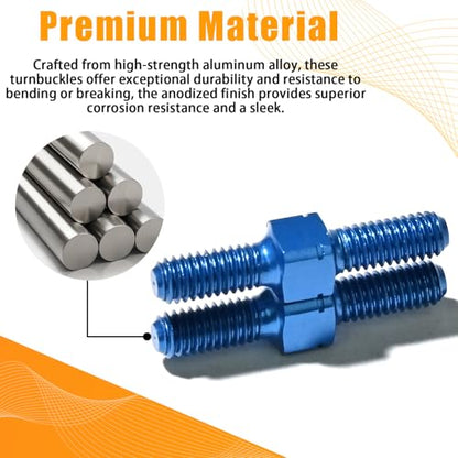 2PCS 3x18mm Aluminum Alloy Turnbuckle Shaft with M3 Thread, Push Rod Tie Rod Linkage Replacement for #54247, Compatible with 1/10 Tamiya RC Crawlers Trucks On/Off-Road Buggy Upgrade (Blue) - style: 2pcs-18mm #54247