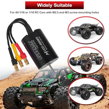 1/16 1/18 RC Brushless Sensorless Motor 35A ESC Combo,2435 4800KV | Waterproof Sensorless Motor,Surpass Hobby,Electric Speed Controller Set,for RC Model Car Truck - size: 4800KV, style: 2435
