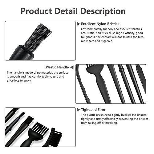 Keyboard Brush,6 in 1 Multi-Purpose Portable Plastic Handle Nylon Anti Static Brush Kit Fit for MacBook Laptop,Phone,Computer Keyboard,Machine,Car Interior Detailing,PP Handle,Razor Cleaning Brush