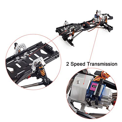 Chassis Frame Set Wheelbase 313mm with 2 Speed Transmission Reversed Front Axle for 1/10 RC Crawler Axial SCX10 II 90046 EX86100