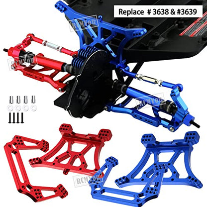 Upgrades Part for 1/10 Slash 2WD,Aluminum Front Rear Suspension Arm,Shock Tower,Caster Block,Steering Blocks,Rear Stub Axle Carriers,Steering Block,Front Bulkhead Upgrades Set,Red - color: Red for Upgrades