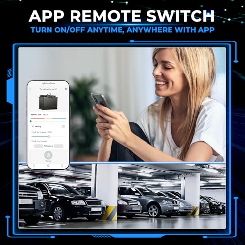 Phone App 12V 24V 36V Battery Disconnect Switch Car Kill Switch Remote | Remote auto shut-off side post 75 battery protector to prevent drain and improve security for cars trucks and SUVs