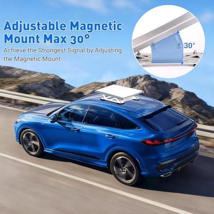 Wayona 265lbs Starlink Mini Magnetic Roof Mount Kit for Cars Lightweight Aluminum High-Strength PC Cover Plate for Vehicle RV Truck, Starlink Mini Hood Mount with Tilt Adjustment