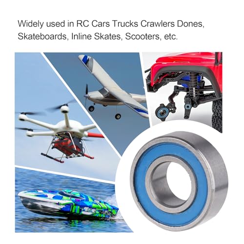 RC Ball Bearings RC Wheel Hub Bearings Double Rubber Sealed Compatible with Traxxas Slash Rustler Stampede 4x4 VXL 4-Tec 2.0 Replace Part 5116 (10-Pack) (5x11x4mm) - size: 5x11x4mm