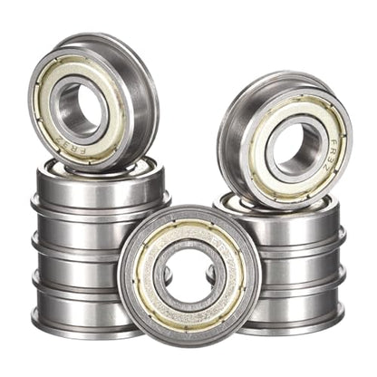 FR3ZZ Flanged Ball Bearing, ID 3/16" x OD 1/2 x Width 10/51" Miniature Bearings, Double Metal Shielded Deep Groove Bearings, Pre-Lubricated (GCr15) Chrome Steel 10pcs - size: FR3ZZ 3/16"x1/2x10/51"