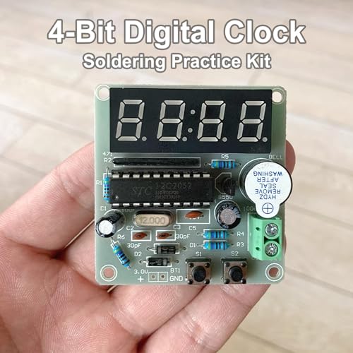 ISolderStore Soldering Practice Kit 4-bit Clock Kit Electronics Kit DIY Kit Soldering Project Soldering Practice Kits Soldering Projects