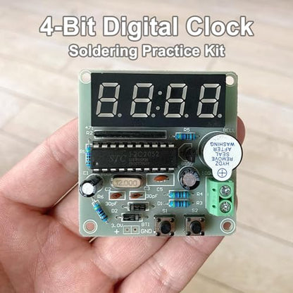 ISolderStore Soldering Practice Kit 4-bit Clock Kit Electronics Kit DIY Kit Soldering Project Soldering Practice Kits Soldering Projects