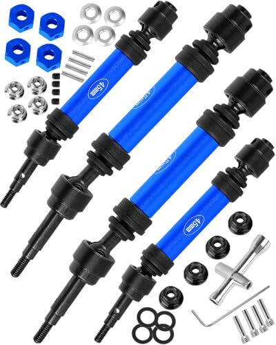 RC Upgrades Part for Stampede Slash Rustler JatO 4X4 VXL/BL-2s,RC #45 Steel CVD Drive Shafts,Harden Front Rear Driveshaft Axles Hops up(4PCS),Replace #9051#9052 Navy Blue - color: Navy Blue(4pcs)