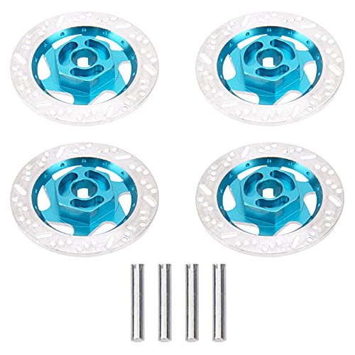 4Pack ShareGoo Metal 12mm Hex Hub Wheel Rim Tires Brake Disc Compatible with Traxxas Tamiya HSP HPI Redcat Racing 1/10 RC On-Road Car (Sky Blue) - color: Sky Blue