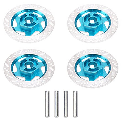 4Pack ShareGoo Metal 12mm Hex Hub Wheel Rim Tires Brake Disc Compatible with Traxxas Tamiya HSP HPI Redcat Racing 1/10 RC On-Road Car (Sky Blue) - color: Sky Blue