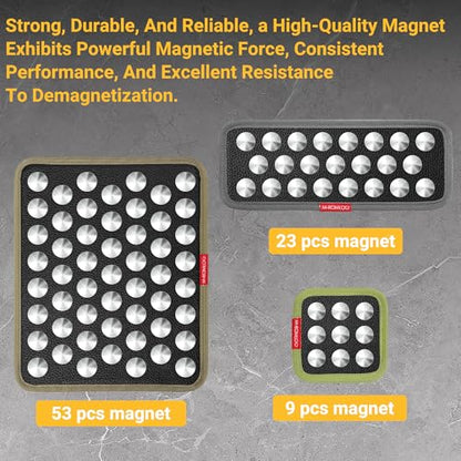 3-Pack Magnetic Tool Mat for Mechanics, Flexible Screw Holder | Flexible Magnetic Tool Tray for Holding Screws, Nuts And Wrenches, Non-Slip Magnetic Tool Pad for Garage, Auto Repair and DIY - size: 3PCS: 1M+2S