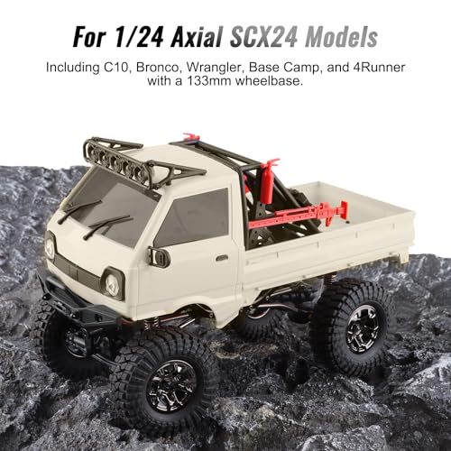 KT24 1/24 Kei Truck Hard Body Shell Kit for 133mm Wheelbase SCX24,WW | Plug-and-Play Lighting, For SCX24 C10/Bronco/Wrangler/Base Camp/4Runner - color: Warm White