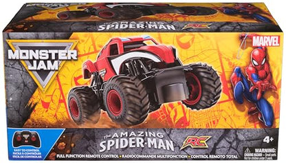 Monster Jam Marvel Spider-Man RC Monster Truck 1:24 Scale Vehicle | Includes 1 RC Truck & Controller, Race in Heroic Adventures, Easy to Drive for Imaginative Play, Toys for Ages 4 and Up - style: Spider-Man