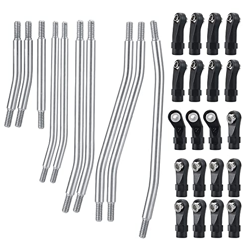 Stainless Steel Link Rod Linkage 313mm Wheelbase for TRX4 | Stainless Steel 1/10 Scale Upgrade RC Crawler Car(Silver) - size: 313mm
