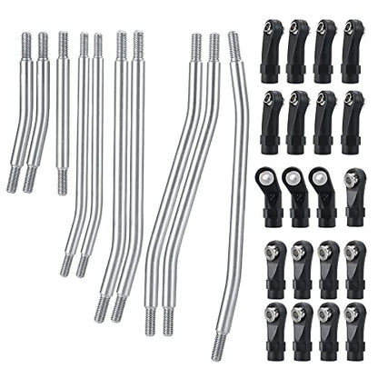 Stainless Steel Link Rod Linkage 313mm Wheelbase for TRX4 | Stainless Steel 1/10 Scale Upgrade RC Crawler Car(Silver) - size: 313mm